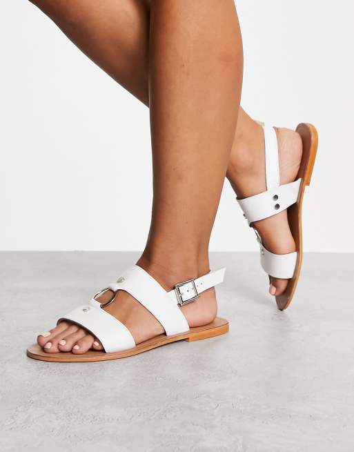 Women off best sale white sandals