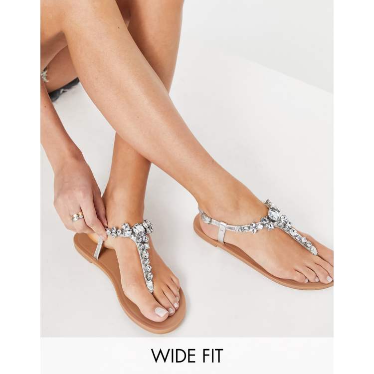 Asos fi cheap embellished flat sandals