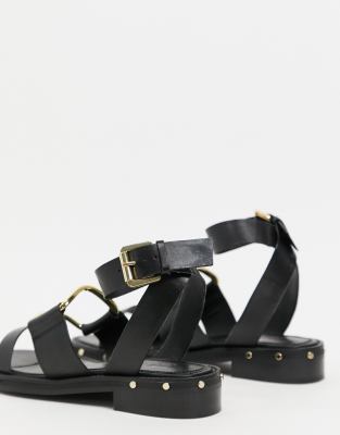 wide leather sandals