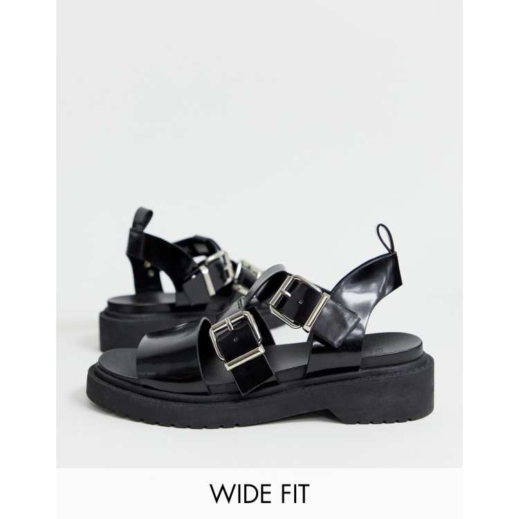 ASOS DESIGN Wide Fit Fate chunky flat sandals ASOS