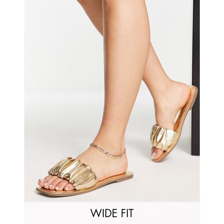 Asos design favoured hot sale leather flat sandals