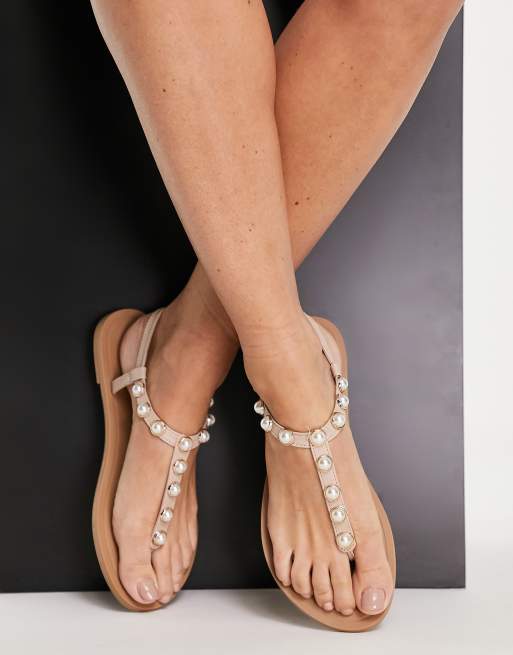 Womens best sale pearl sandals