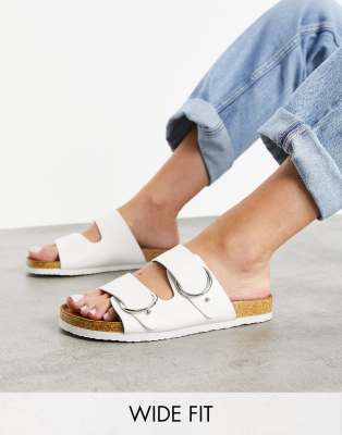wide white sandals