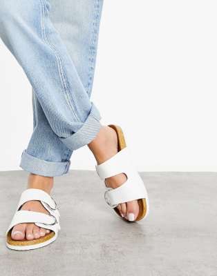 wide white sandals