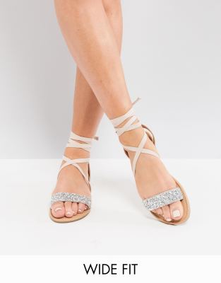 asos embellished flat sandals