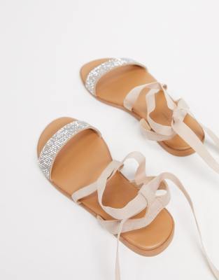 Asos fi cheap embellished flat sandals