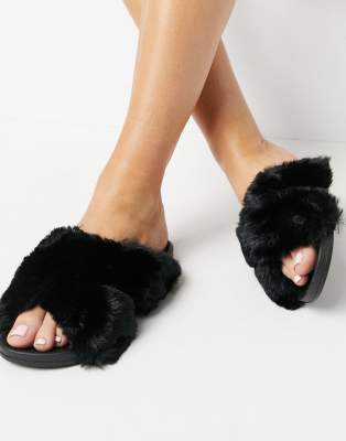 wide fit sliders fluffy