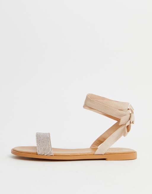 Asos design flawless tie leg sales flat sandals