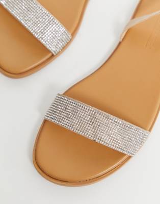 asos design flawless tie leg flat sandals