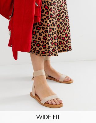 asos design flawless tie leg flat sandals