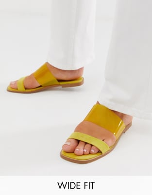 yellow clear sandals