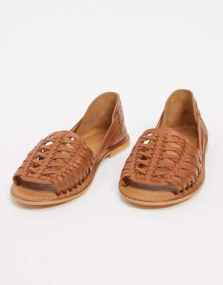 wide fit tan leather sandals
