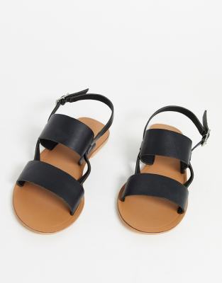 asos tan flat sandals