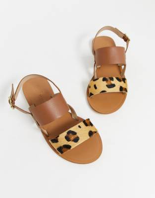 wide fit leopard sandals