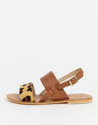 wide fit leopard sandals