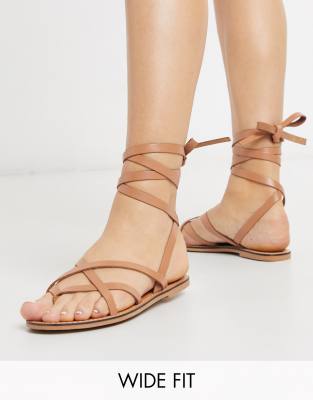 wide fit tan sandals