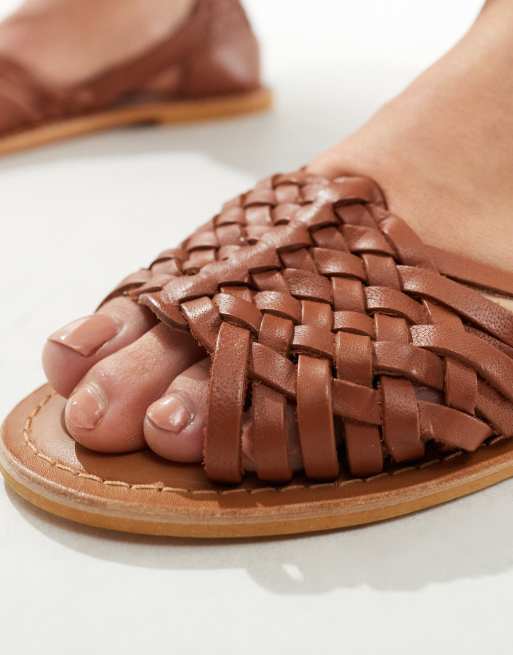 Wide tan online sandals