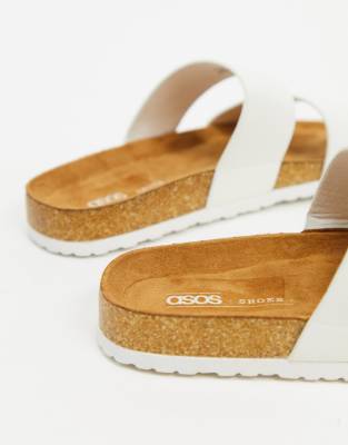 white double strap sandals
