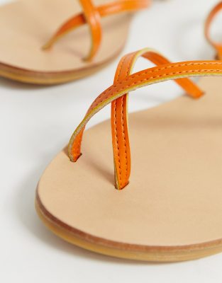 orange wide fit sandals