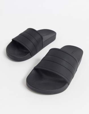 wide fit black sliders