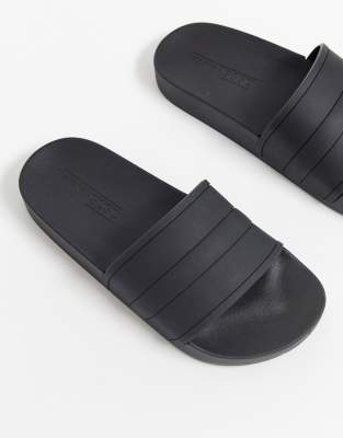 wide fit black sliders