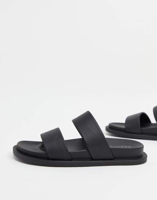 ASOS DESIGN Fateful chunky flip flop sandals in black - ShopStyle