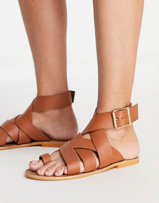 Asos tan best sale flat sandals