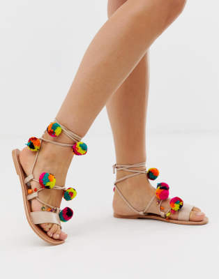 asos pom pom sandals