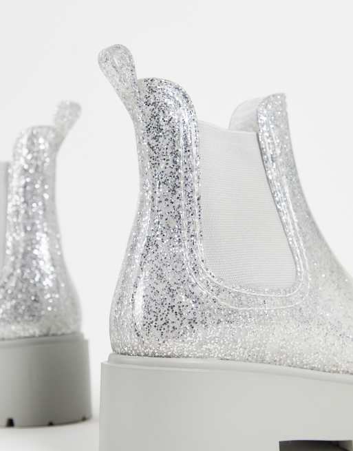 Glitter chelsea cheap rain boots