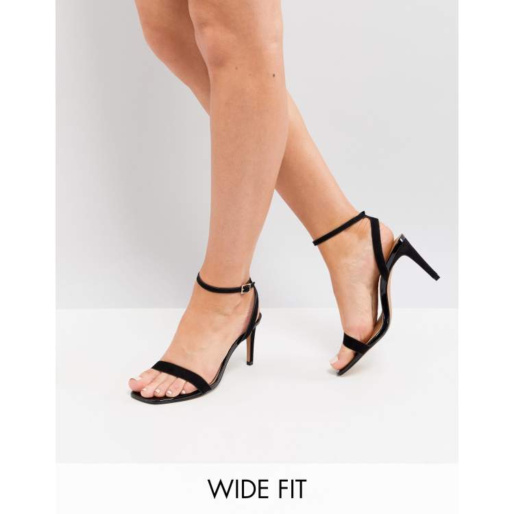 ASOS DESIGN Wide Fit Half Time barely there heeled sandals