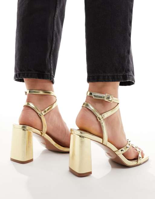 Asos gold heels sales