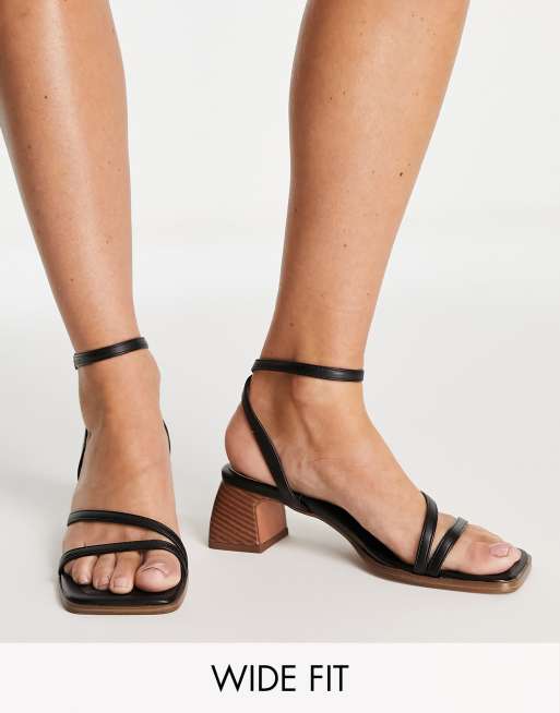 Asos black 2024 block heel sandals