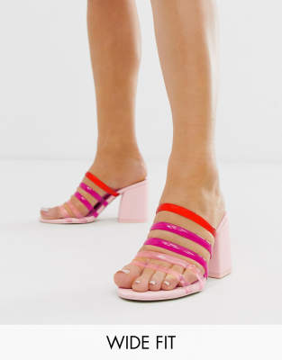 clear block heels asos