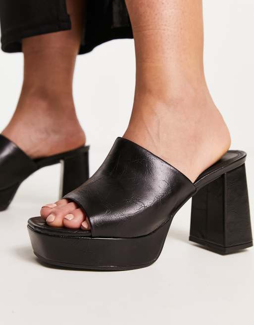 ASOS DESIGN Wide Fit Harmonize Mules à semelle plateforme et