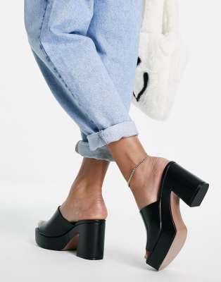 wide fit platform mules