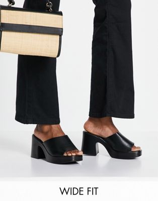 Chaussures larges DESIGN Wide Fit - Harper - Mules à talon - Noir
