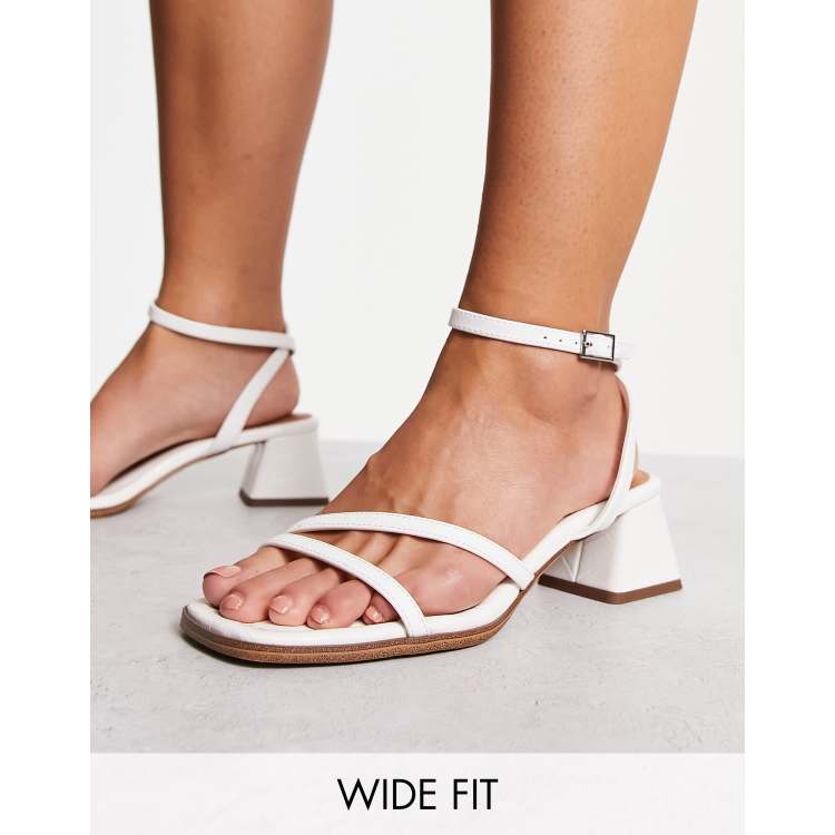 White mid 2025 heel sandals