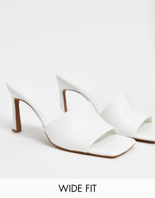 White mule best sale heel sandals