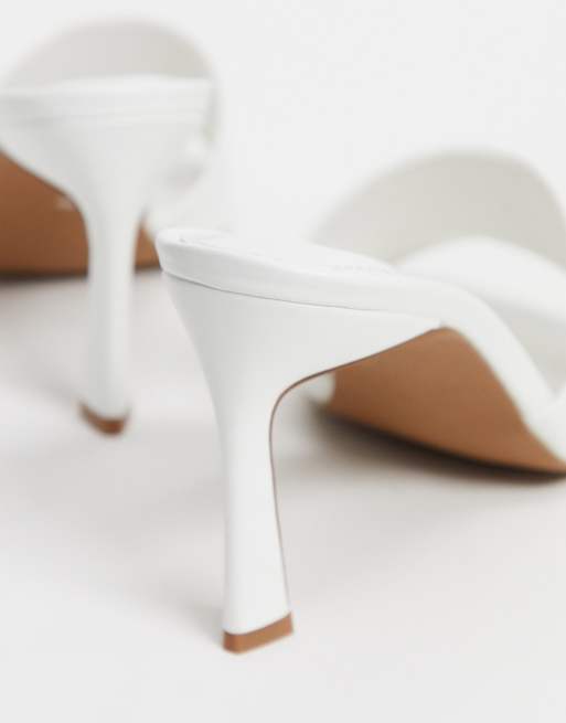 Wide fit hot sale white mules