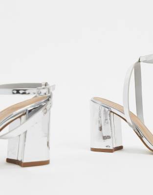 glass block heel sandals