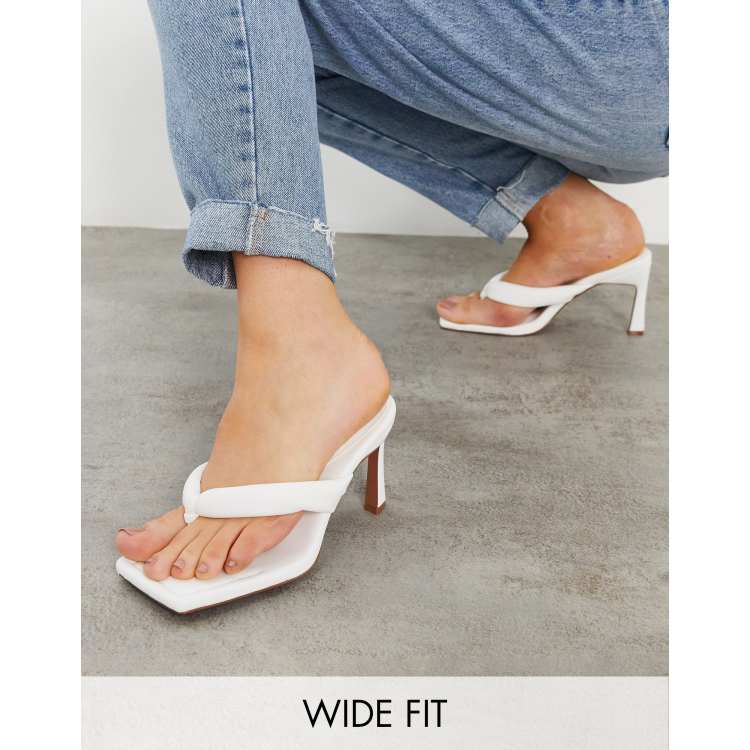 White heeled thong online sandals