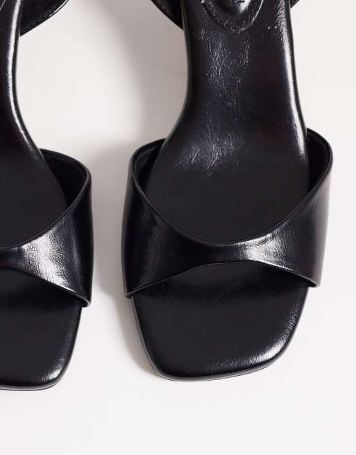 ASOS DESIGN Wide Fit – Heartfelt – Filigrane Sandaletten in Schwarz mit Pfennigabsatz, 2 von 4