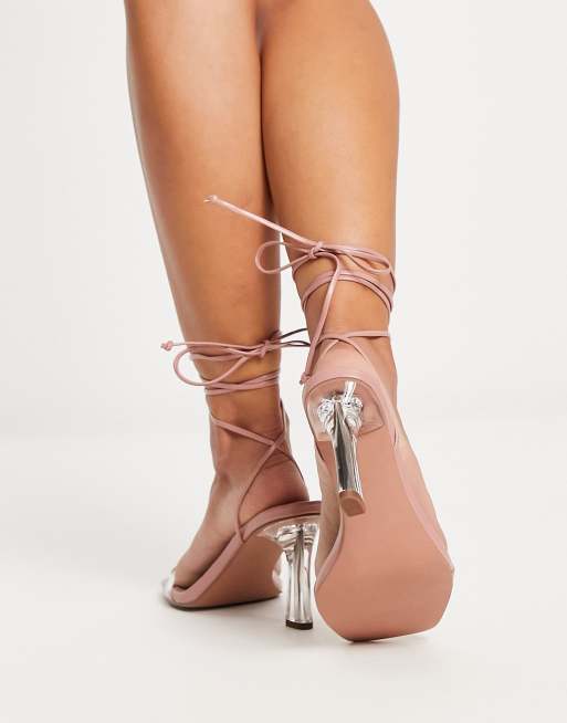 Clear tie sale up heels