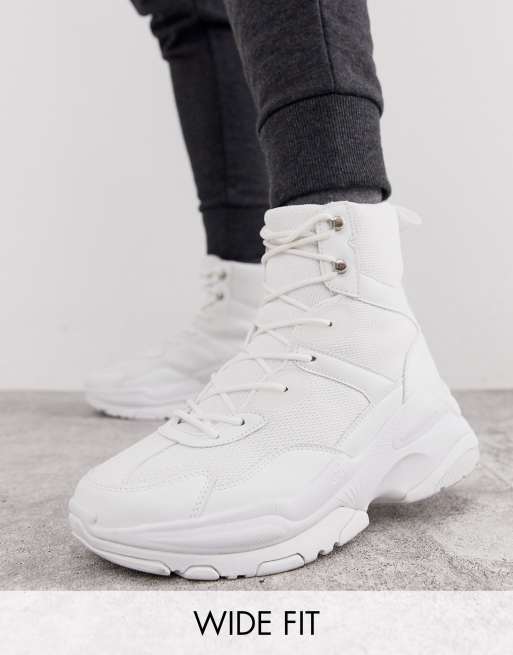 春の新作-エイソス ASOS DESIGN trainers in white メンズ：サンガ