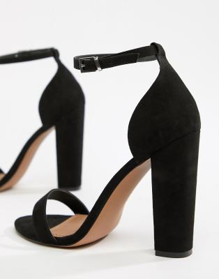 black wide fit barely there heels