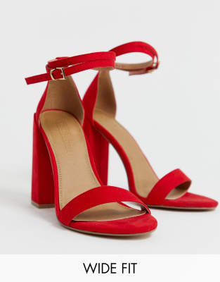 red sandals wide fit