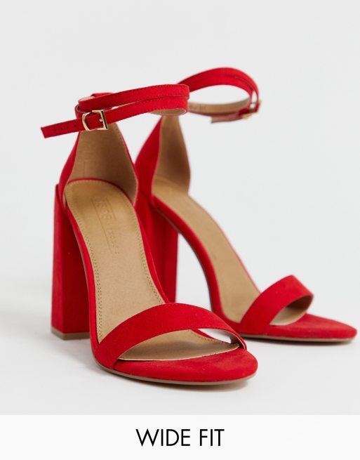 Red wide store fit heels