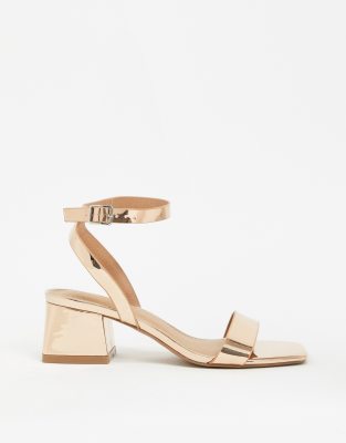 rose gold block heels wide fit