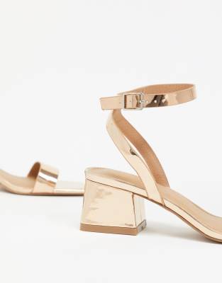 rose gold wide fit block heels