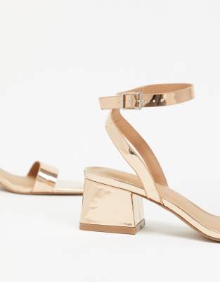 rose gold wide fit block heels